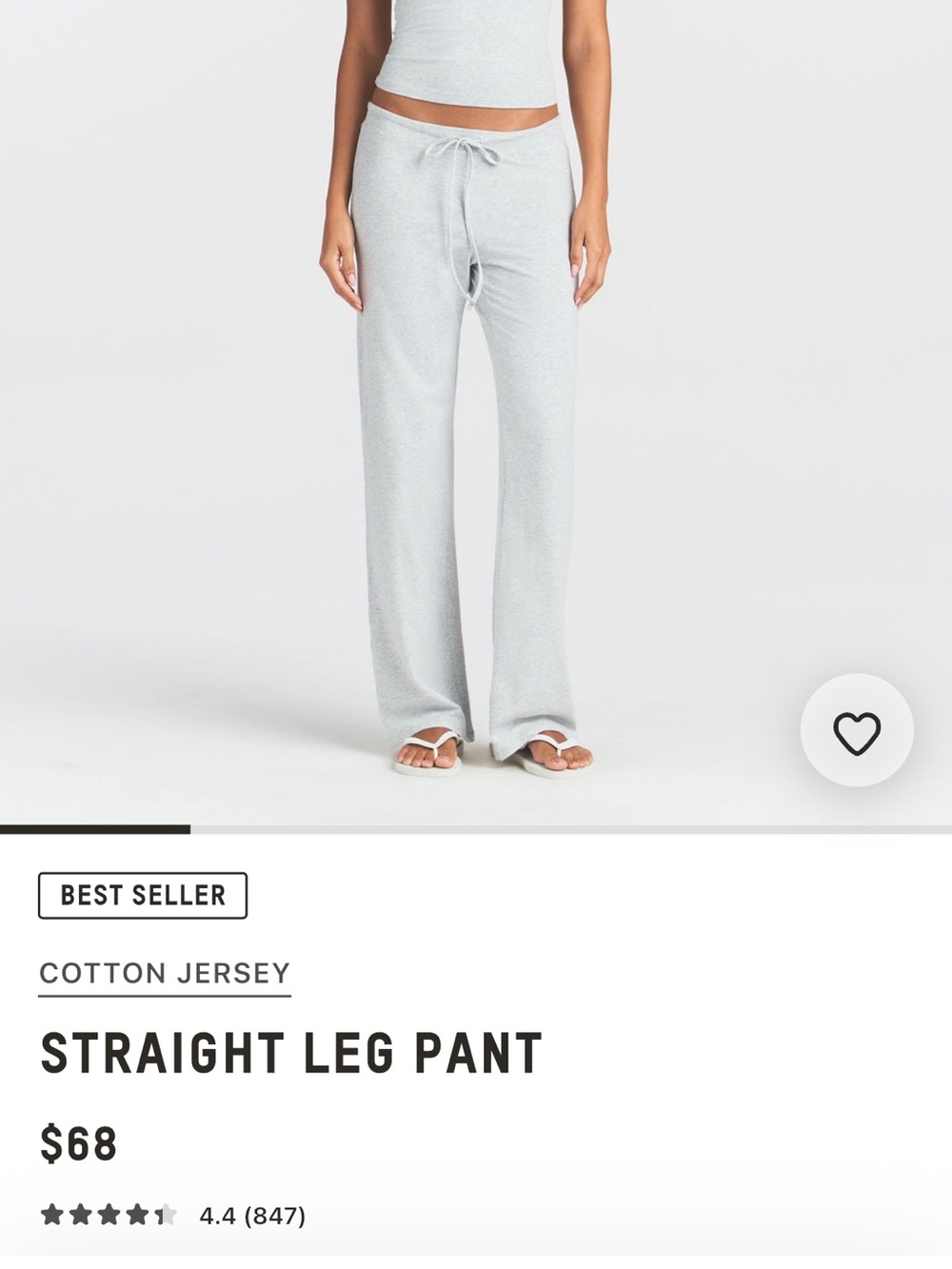 SKIMS Cotton Jersey Straight leg pant
